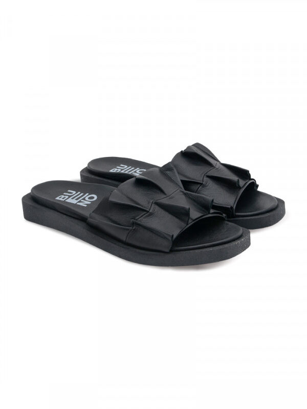 BUENO LADIES LEATHER SANDALS Papuče BLACK