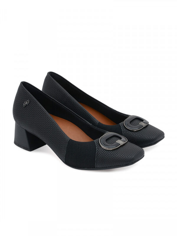 USAFLEX PUMP BLOCK-HEEL-BLACK-PRINTED