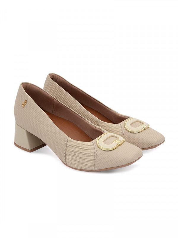 USAFLEX PUMP BLOCK-HEEL-VANILLA-PRINTED